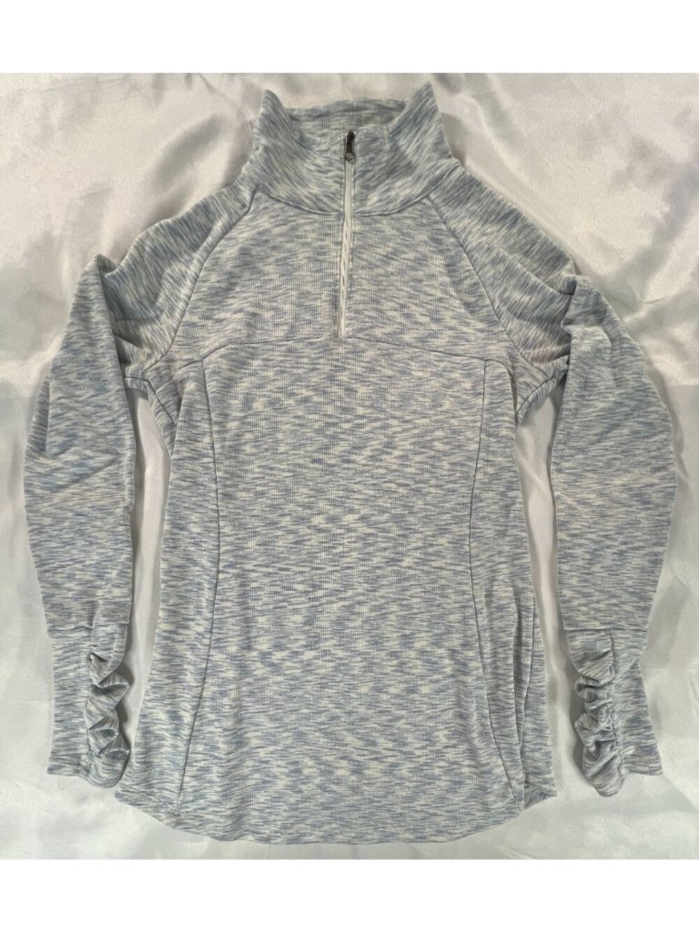 Columbia Pullover 1/4 Zip Sweater White Blue Women's Medium